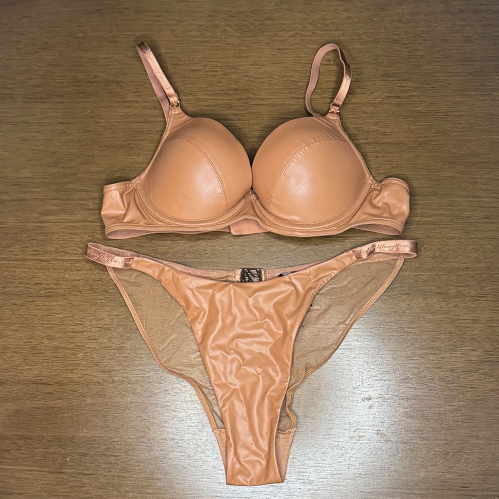 Honey Birdette Nude Tan Bra and Thong Set